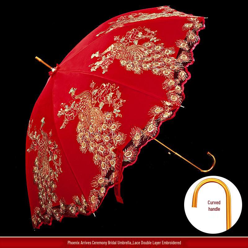 Красный свадебный набор зонтов для китайской свадебной церемонии и приданого