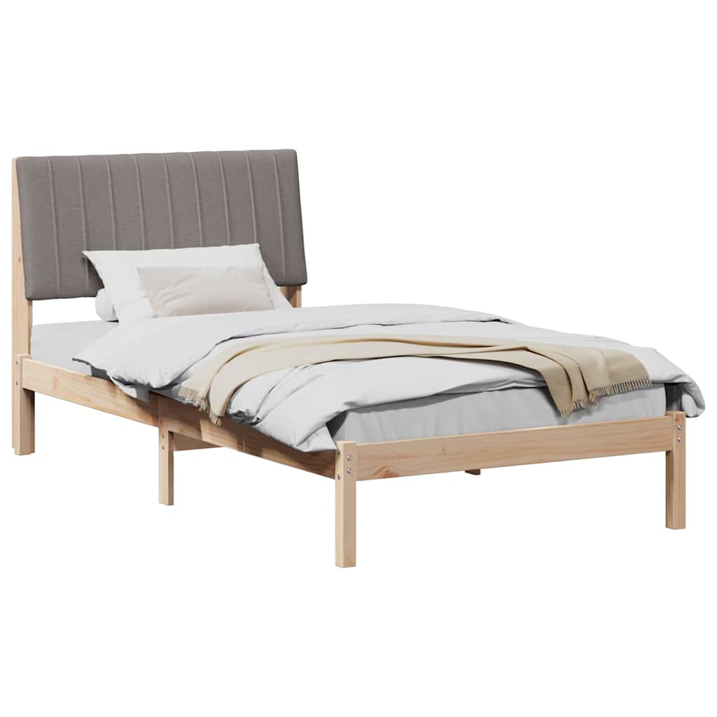 Bed Frame with Headboard Brown 100 x 200 cm Solid Pine Wood