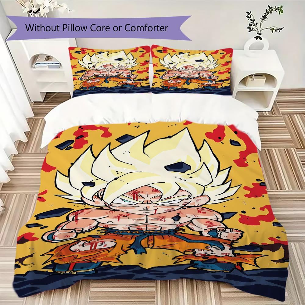 Dragon Ball Super 3pcs Duvet Cover Set, Digital Print Bedding, No Core, Soft Children's Bedroom Gift -HYQ9