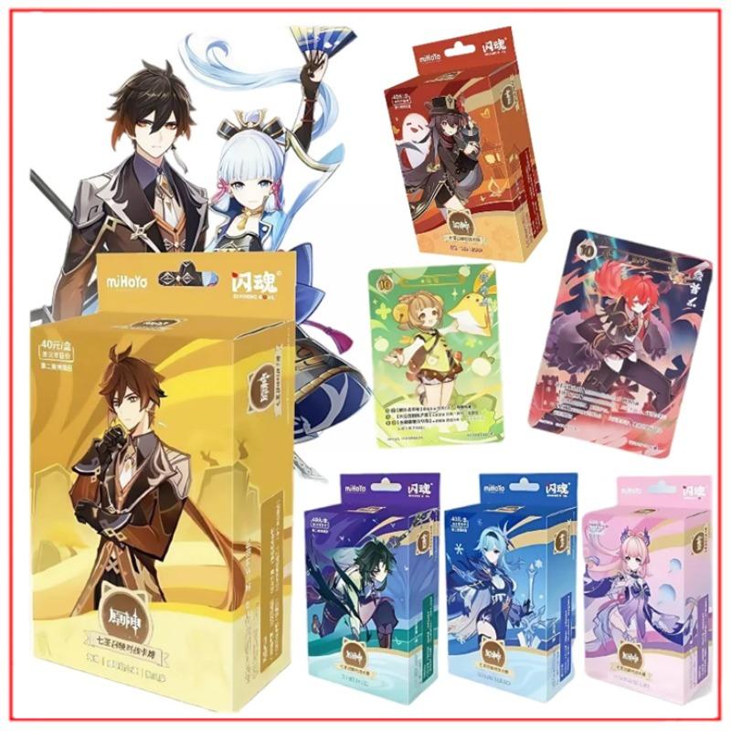 Official Genuine Genshin Impact Summoning Battle Card Game Character Hu Tao Zhongli Peripheral Gift Toy Card Box