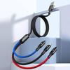 PISEN Aluminum Alloy 3-in-1 Nylon Braided Charging Cable