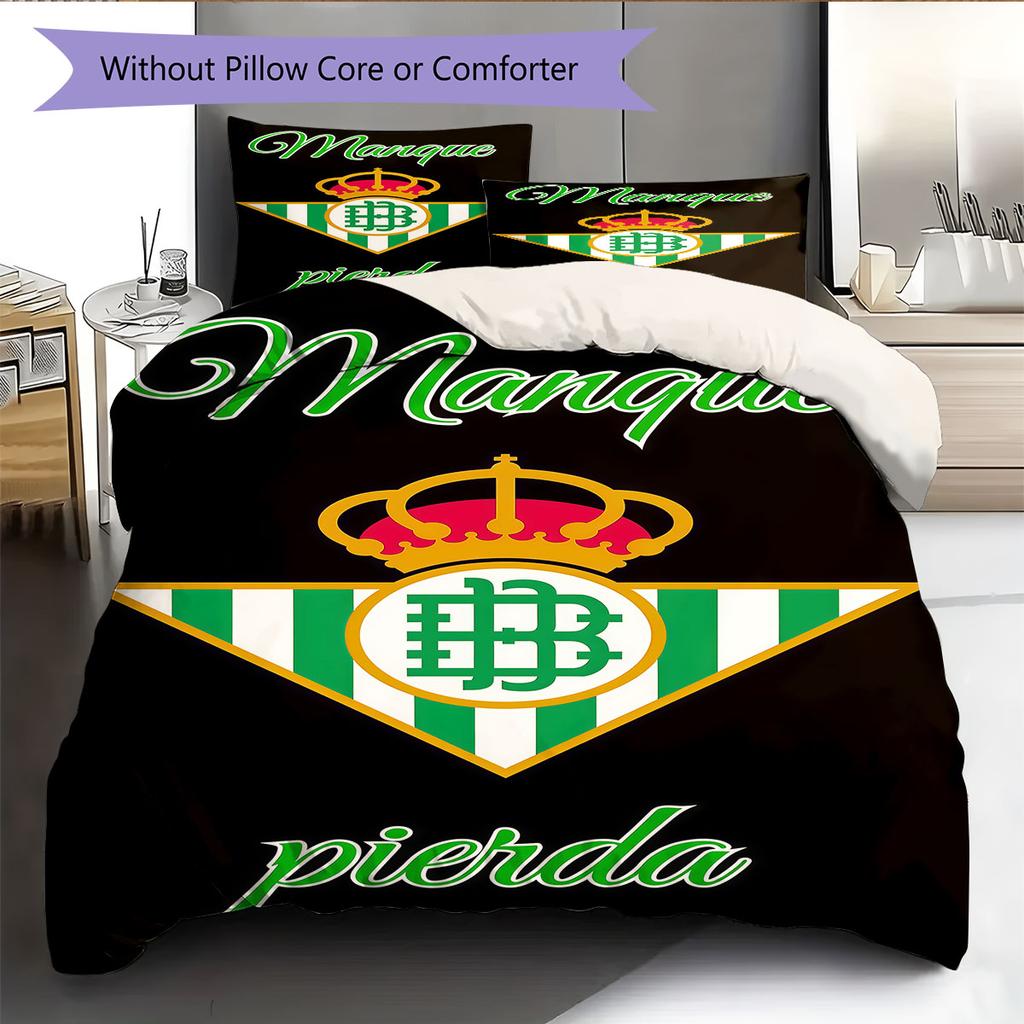 Real Betis Balompié Bedding Quilt Set Quilt Cover Pillowcase Home Decoration Birthday Gift (1 * duvet cover + 2 * pillowcase, without core)