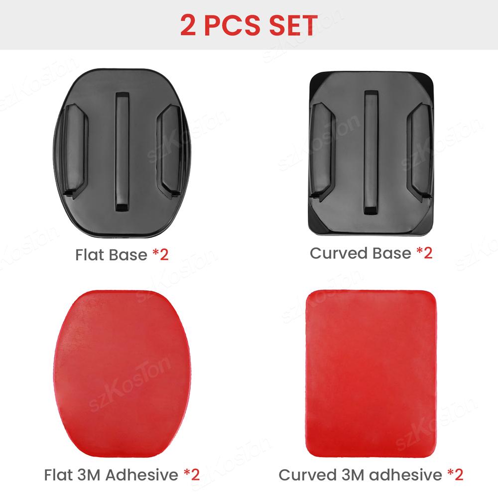 Крепления на шлем с клеевым слоем, плоское изогнутое крепление для GoPro Hero 13 12 11 10 9 8 Insta360 X5 X4 AKASO DJI OSMO Action 5 Pro SJCAM