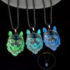 Lion Wolf Halloween Necklace Zinc Zinc Alloy Hip Hop Neck Chains Cool Luminous Pendant Necklace Women Men