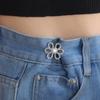 Pant Waist Tightener Flower Design Button Reusable Waist Adjuster No-Sewing Adjustable Waist Buckle for Loose Jeans Skirts