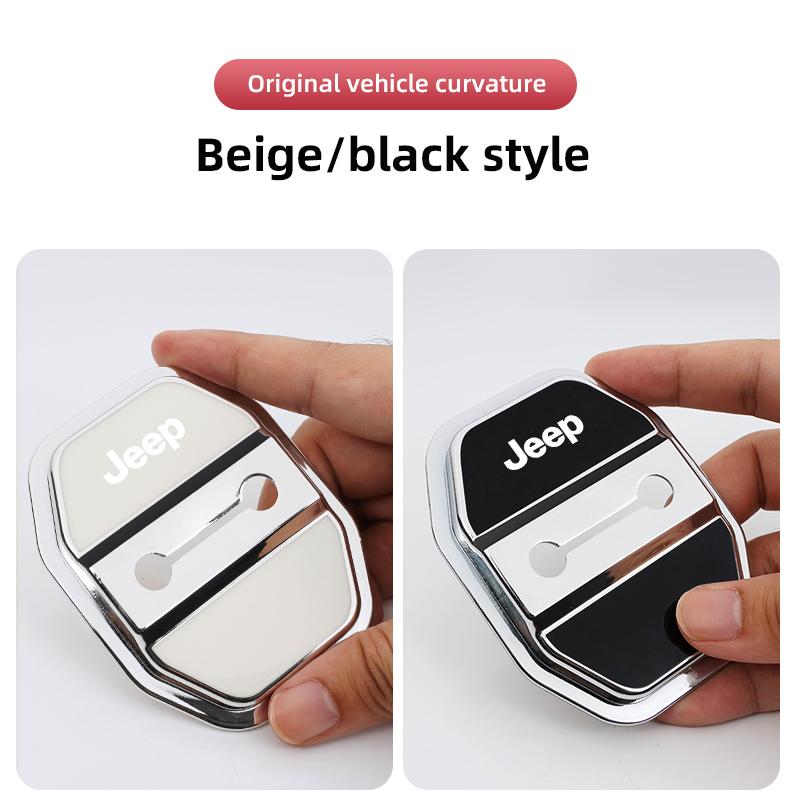 4Pc Silicone Car Door Lock Buckle Protector Cover For Jeep Grand Cherokee Wrangler JK Gladiator Compass Renegade Avenger Sticker ALS1