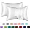 Summer Solid Color Faux Silk Pillowcase Soft Smooth Bedding Pillow Cover