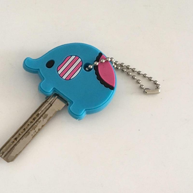 1 шт. Креативный милый брелок-цепочка Мультяшный слон Панда Голова Чехол Верхняя крышка Ключ