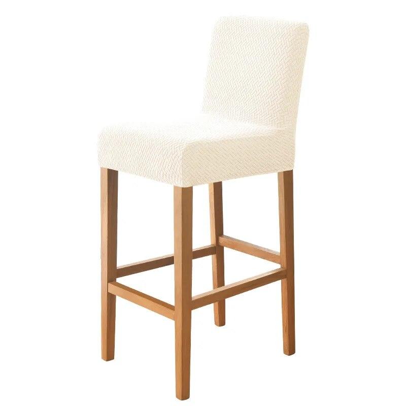 Чехлы на стулья для барного стула в отеле, жаккардовые чехлы на стулья с короткой спинкой для столовой, банкета, кухни, эластичный чехол из спандекса