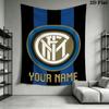 Custom Name Inter Milan Wall Tapestry Aesthetic Wall Hanging Printed Fabric Blanket Decorative Tapestries for Bedroom Living Room Home Decor