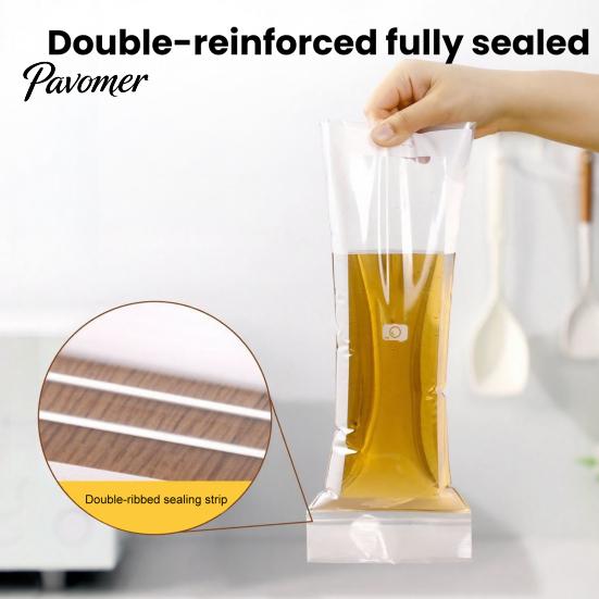 Airtight Seal Food Preservation Pouches Thick Double Storage Bags, Reusable Long Sealed Clear Food-Grade Plastic Bags for Vegetables and Fruits,