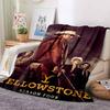 Персонализированное 3D-печатное термоодеяло Yellowstone, подходит для гостиной, спальни, кровати, дивана, офиса, подарок, фланелевое одеяло