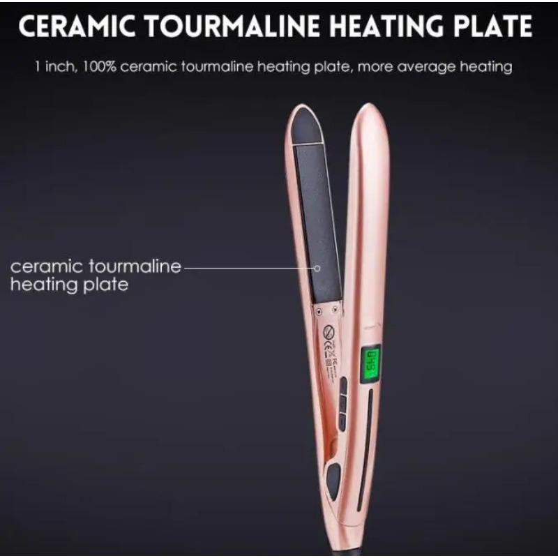 2 In 1 Ceramic Curling Iron Hair Curler Thermostatic Fast Heat Flat Iron Curling Iron Travel Waver Plate