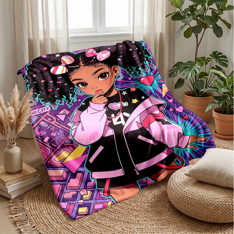 Candyland Adventure blanket Personalized Name Flannel Blanket Soft Cozy Plush Throw for Sofa Bed Lightweight Home Decor
