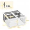 Rabbit Hutch with Openable Foldable Roof, Light Grey