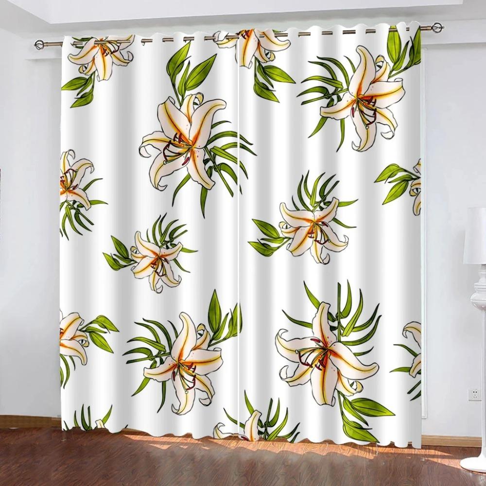 Цветочные лилии, цветник, розовые затемняющие шторы для спальни, гостиной, ванной, кухни, двери, высокое затемнение, новый узор