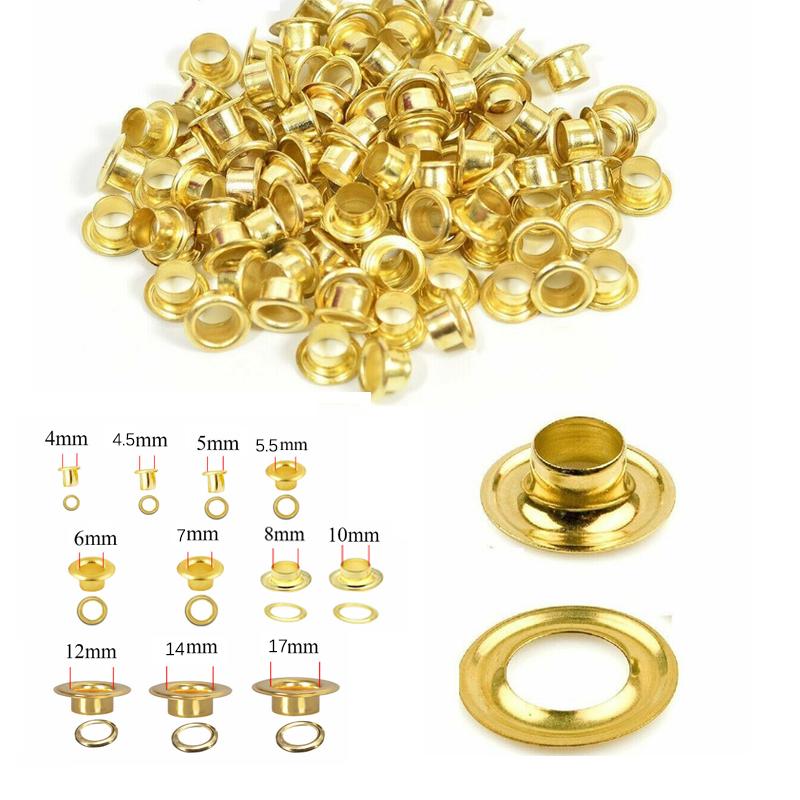 100 шт. ушко с шайбой, кожаная ремонтная втулка 4 мм, 5 мм, 6 мм, 8 мм, 10 мм, 12 мм, 14 мм и 17 мм