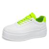 Trendy White Green Original Shoes for Men Comfy Height-increasing Platform Shoes Men Lace-up Flat Shoes Casual Zapatos De Hombre
