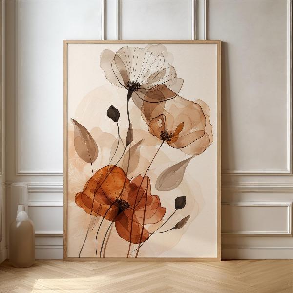 Minimalist Boho Plant Leaf Flower Poster Modern Floral Botanical Canvas Scandi Wall Art for Living Room Home Decoration