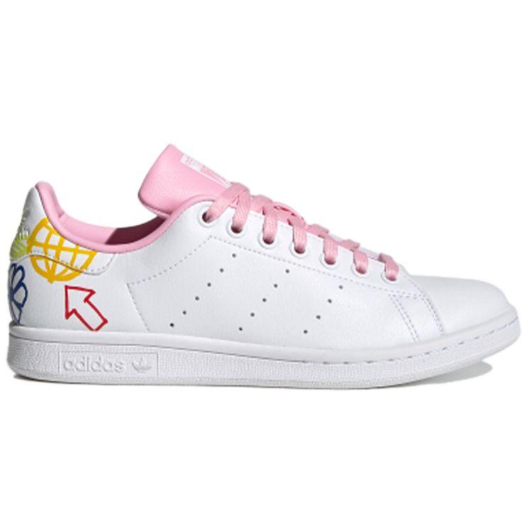 Adidas Stan Smith Doodle - Бело-розовые женские кроссовки Cloud-White True-Pink FX5680