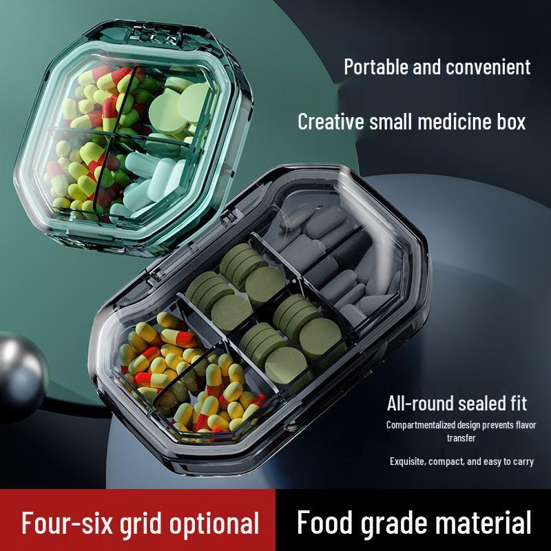 Portable 7-Day Large Capacity Pill Box with Splitter