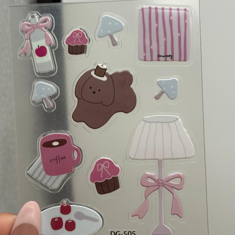 1 лист 3D эпоксидной смолы прозрачные наклейки милый мультяшный черный кот желе рельефная наклейка DIY чехлы для телефонов ноутбуки планшеты декор