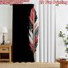 2D Flat Printing 2pcs Curtain Window Drapes Abstract Feather Design Digital Printed Polyester Drapes Family Party for Bedroom