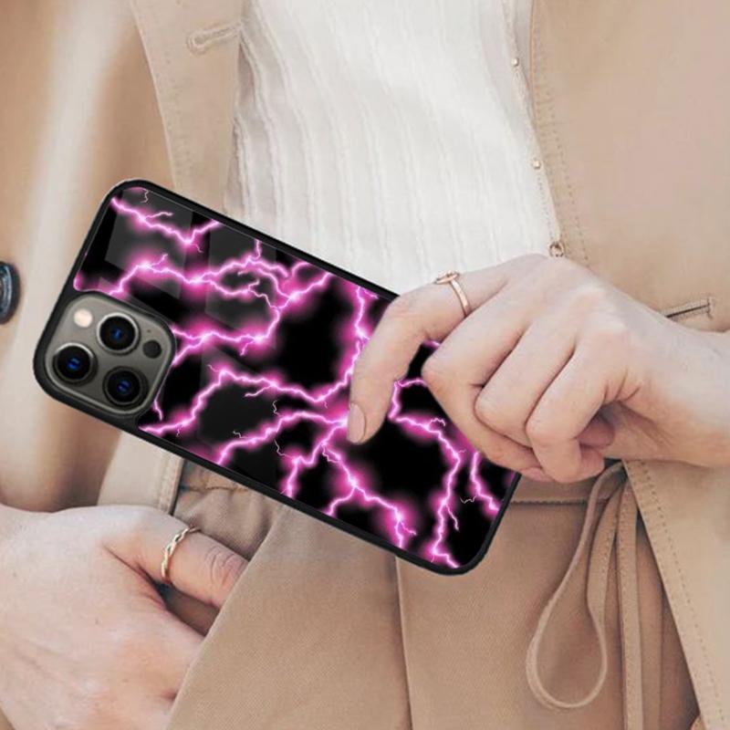Pink Lightning Bolt Bumper Magnetic Phone Case For APPLE iPhone 17 Air 16 14 13 12 Pro Max 15 Plus Wireless Charge MagSafe Cover