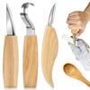 Kasanidika Wood Carving Kit (3-Piece Set) with Hook Knife, Carving Tools, Wood Handle, Stainless Steel, Paper Box, Portable, Fine Cutting, for Persona
