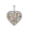 925 Sterling Silver Multi Tourmaline Heart Charm Pendant for Her