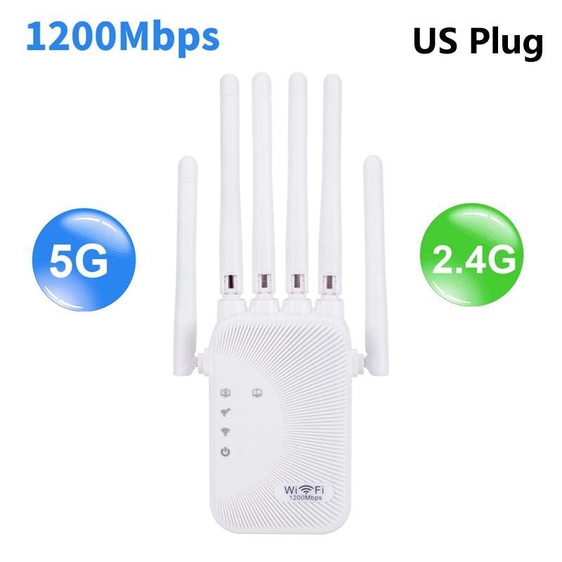 1200 Мбит/с WiFi-ретранслятор, двухдиапазонный беспроводной усилитель, сетевой усилитель сигнала дальнего действия 2,4 ГГц, для домашнего офиса, Wi-Fi-ретранслятор