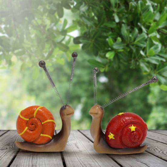 4 шт. Красочная фигурка улитки Весенние щупальца Статуя улитки Смола Скульптура животного Украшение для наружного сада Газон Двор Цветочный горшок