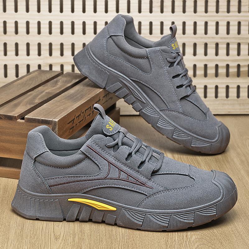 Новая мужская рабочая обувь для улицы, нескользящая, износостойкая, для пешего туризма, весенние мужские повседневные легкие кроссовки