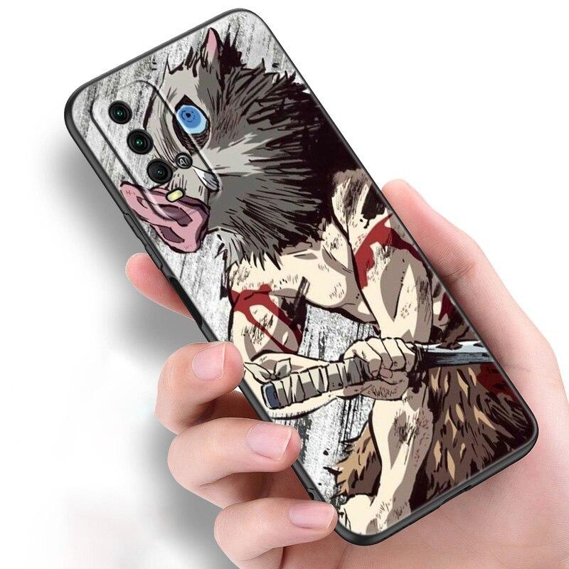 Anime Demon Slayer Inosuke Silicone Phone Case For Xiaomi Redmi Note 11 10 9 8 Pro 11T 10T 10S 9S 8T 9 9A 9C 9T Black Soft Cover