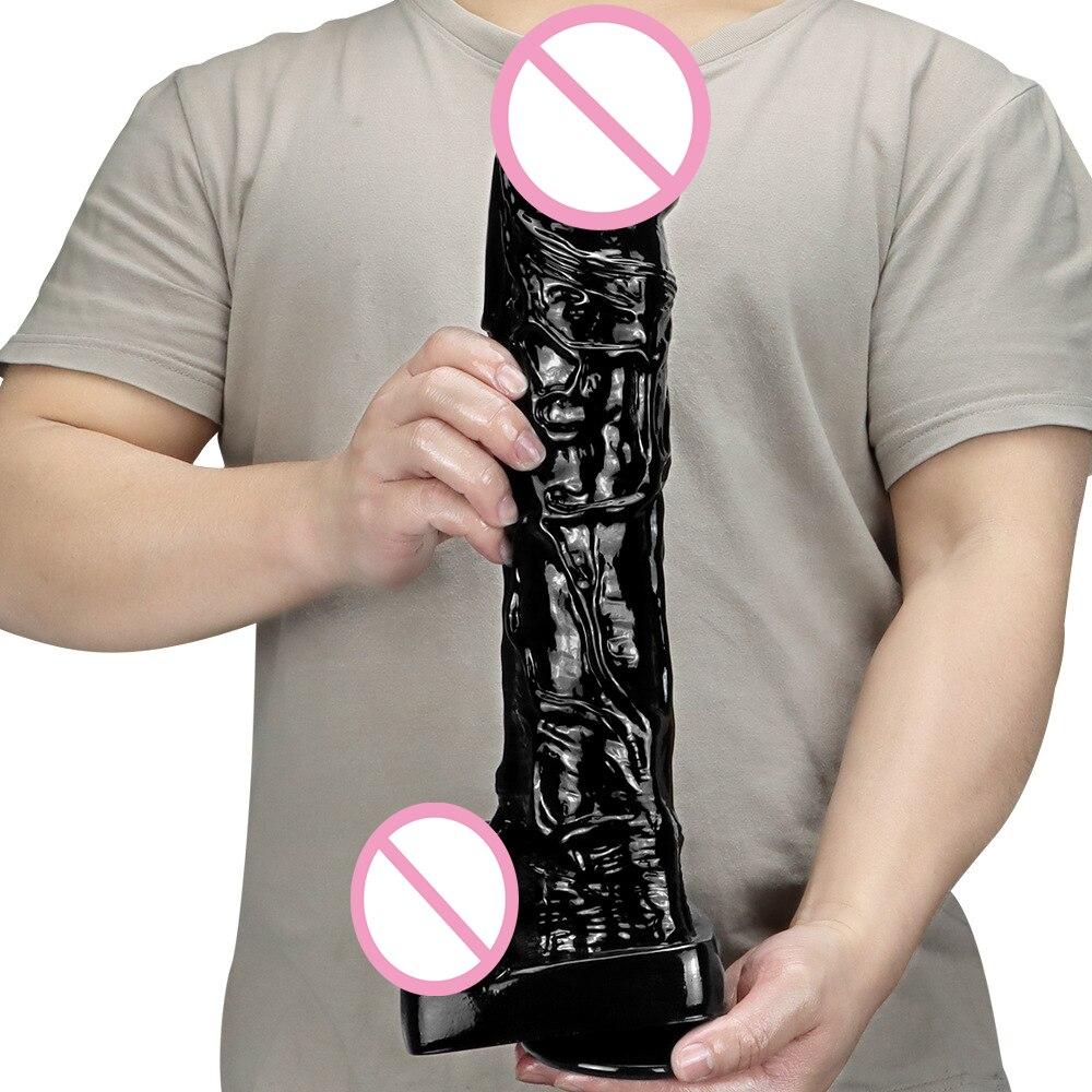 39CM Huge Dick Black Monster Cock Dildo for Anal Anal Plug Fisting BDSM Sex Anal Toys Realistic Penis Fetish