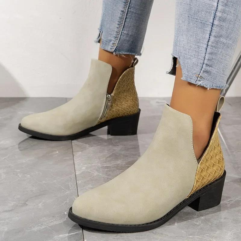 Женские ботильоны, новые осенние замшевые ботинки челси, женские модные ботинки на платформе, ботильоны на каблуке с боковой молнией, Botas De Mujer