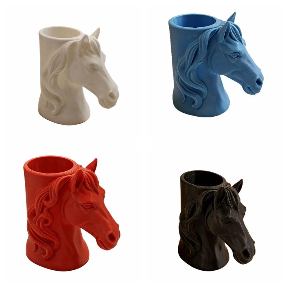Multifunctional Storage Box 3D Printed Makeup Brush Holder Home Decor Horse-Shaped Pen Holder Home