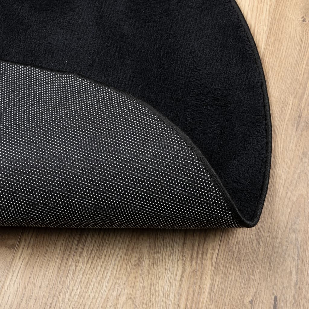 OVIEDO Rug Short Pile Black Ø 120 cm