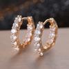 Модные белые циркониевые серьги-кольца для женщин, роскошные серьги-кольца золотого цвета, круглые серьги, свадебные украшения