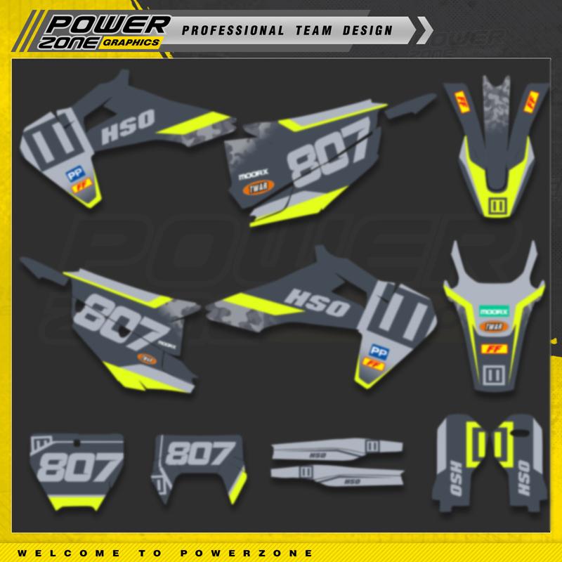 PowerZone Custom Team Motorcycle Graphics Decals Stickers Kit For Husqvarna Decal 19-22 TC FC TX FX FS 20-23 TE FE 125-450CC 40