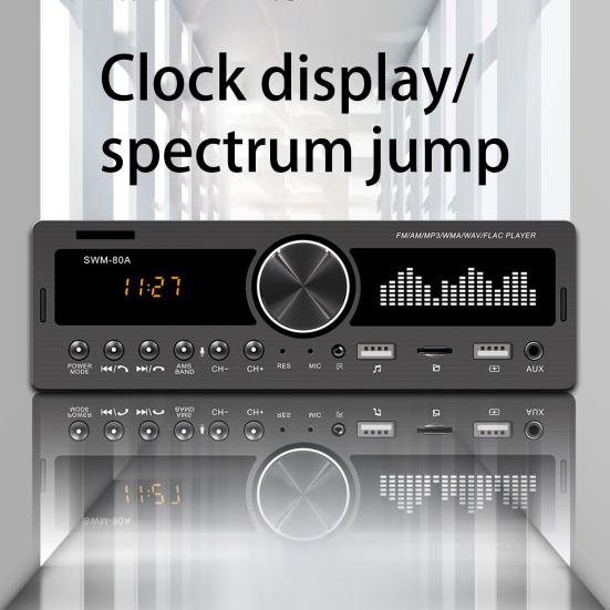 SWM-80B Практичный автомобильный стереоплеер Bluetooth-совместимый 4.0 Многофункциональный аудиозапись