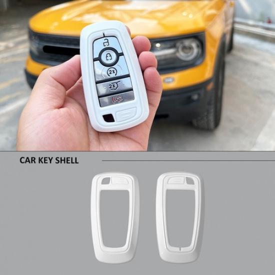 White Key Fob Cover Case Shell Protector For Ford F150 2018+ /Bronco +