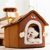 Осенние и зимние домики для собак мелких и средних пород Домик для собак из сыра и печенья Будка для кошек Теплый домик для кошек Съемное и моющееся гнездо для домашних животных