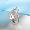 925 Sterling Silver Elegant Wedding Engagement Couple Rings Set 925 Sterling Silver Color Anniversary Accessory With Full Shiny Cubiz Zircon Stone