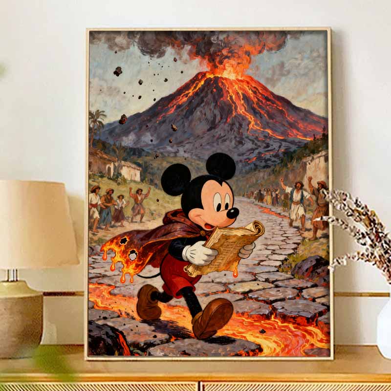 Disney 5D diamond painting set DIY handmade diamond painting art production lava volcano Mickey escape decorative painting