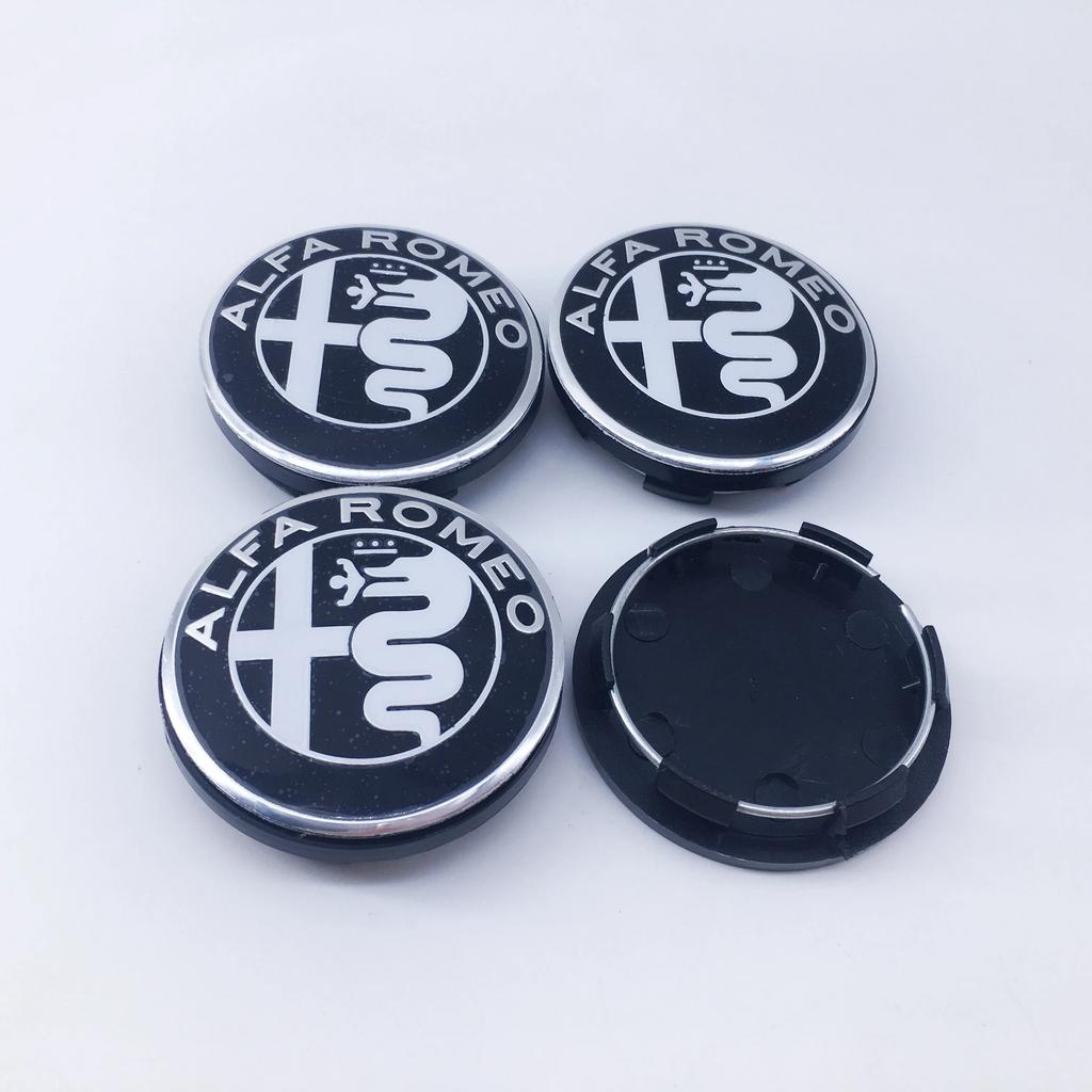 Автомобильные наклейки для Alfa Romeo 4 шт. 50 мм новые черные Для Alfa Romeo Giulietta GT Модификация логотипа ступицы колеса автомобиля Декор крышки ступицы колеса