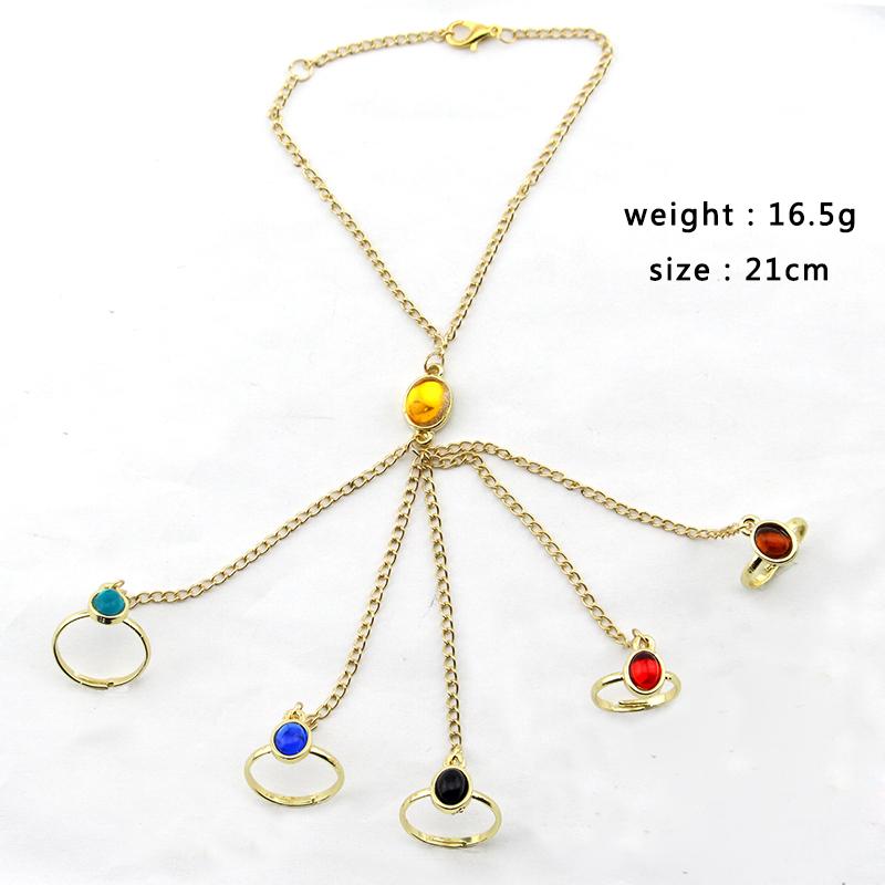 Endgame Thanos Infinity Stones Gauntlet Bracelet Ring Hand Chain Bracelet Prop Iron Man Cosplay Women Men Jewelry Gifts