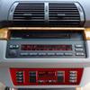 Red Carbon Fiber Center Console AC Switch Panel Cover For BMW X5 E53 2000-2006