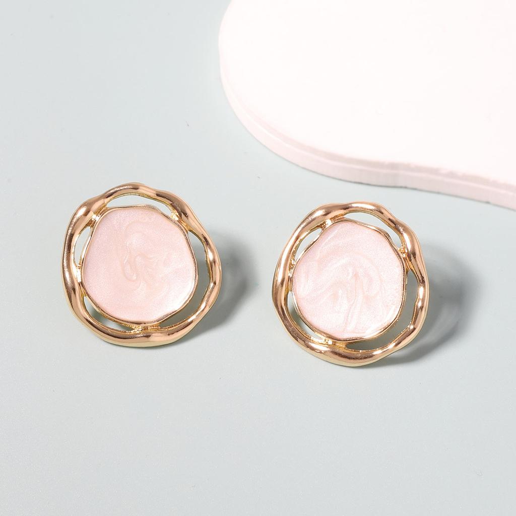 Корейская версия нишевого креативного дизайна, дофаминовые разноцветные нерегулярные геометрические круглые серьги-капли из сплава для девушки