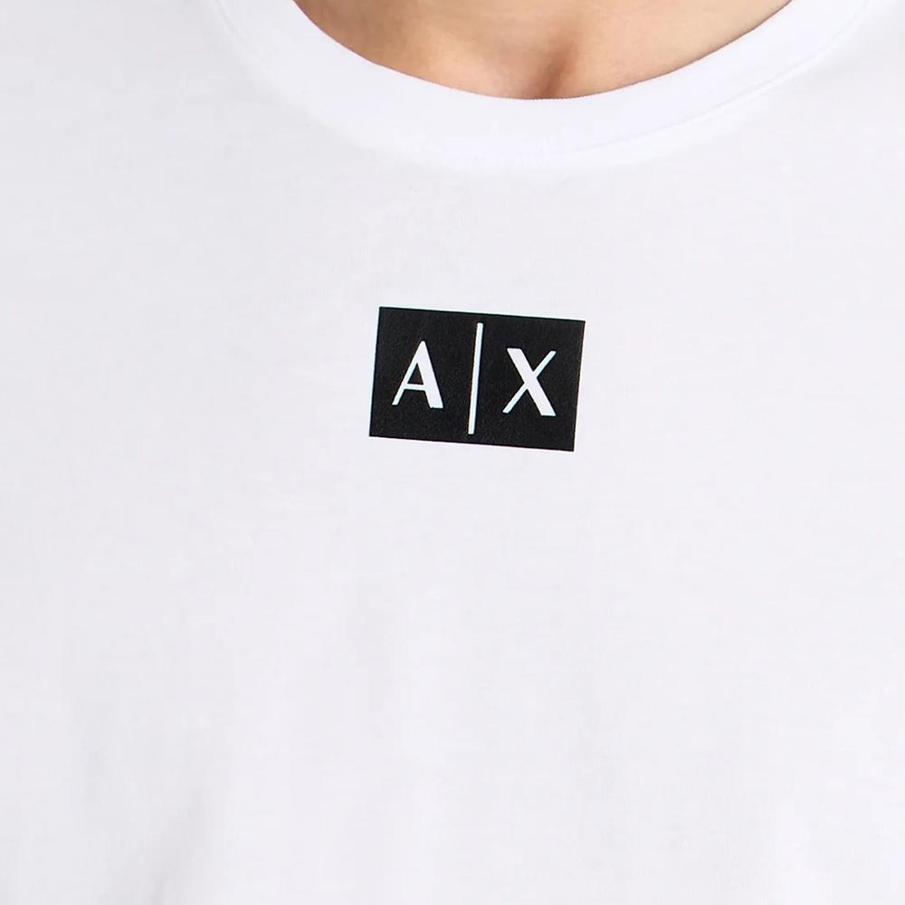 Armani Exchange Мужская футболка с принтом букв, круглым вырезом, длинным рукавом, топ Белый 6RZTCB-ZJ9TZ-1100